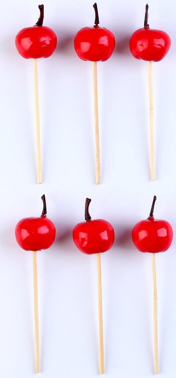 Шпажки «Яблочки», красные, в наборе 6 штук
