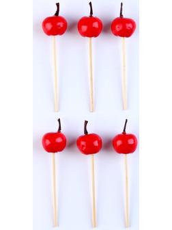 Шпажки «Яблочки», красные, в наборе 6 штук