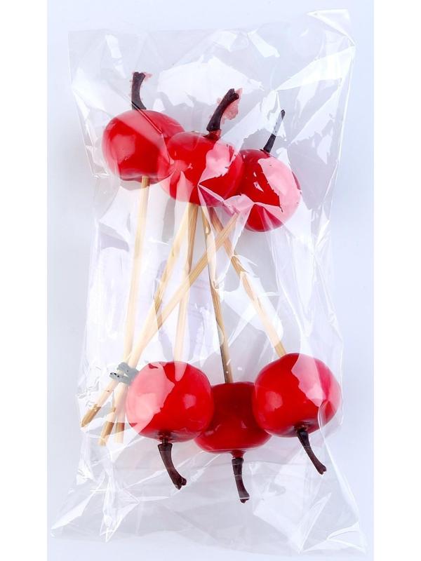 Шпажки «Яблочки», красные, в наборе 6 штук