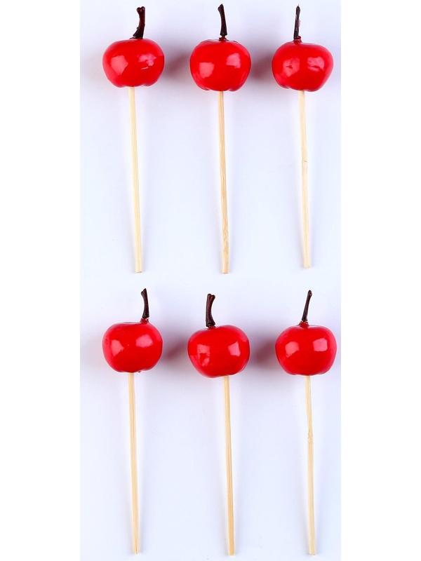 Шпажки «Яблочки», красные, в наборе 6 штук