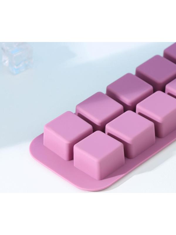 Форма для льда и кондитерских изделий «Мини-кубики», размер ячейки 2,3×2,3×1 см, цвет сливовый