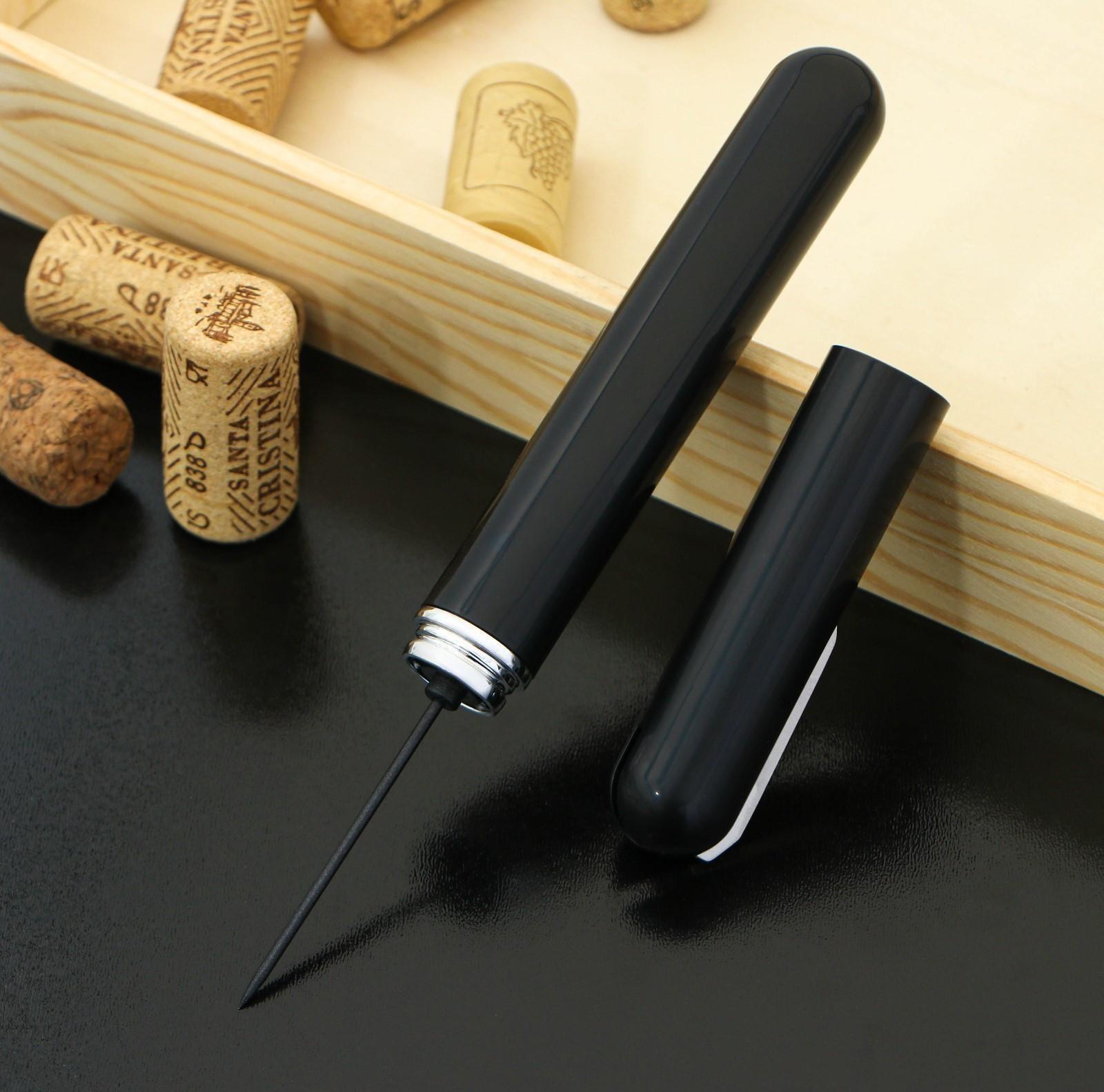 Вакуумный штопор для вина Penl, 20 см, цвет чёрный