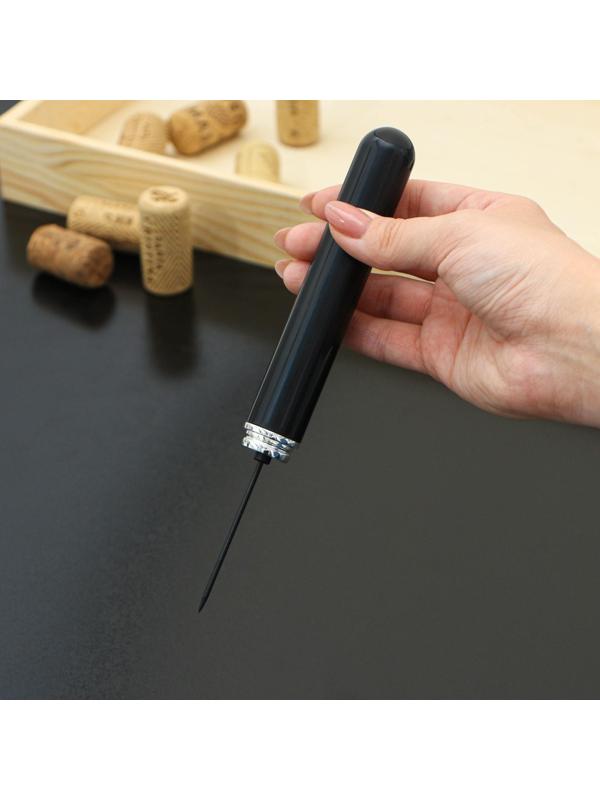 Вакуумный штопор для вина Penl, 20 см, цвет чёрный