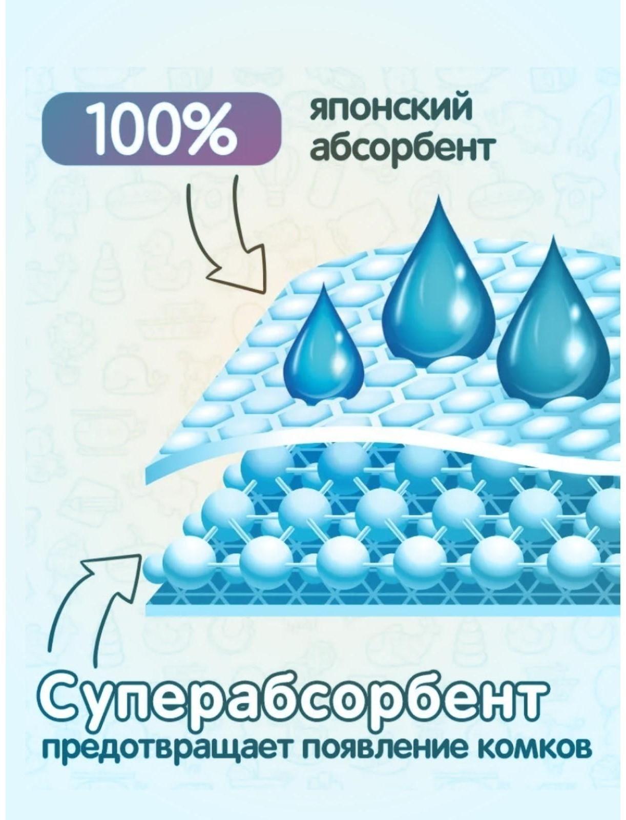 Подгузники детские KIOSHI S 3-6 кг, 62 шт