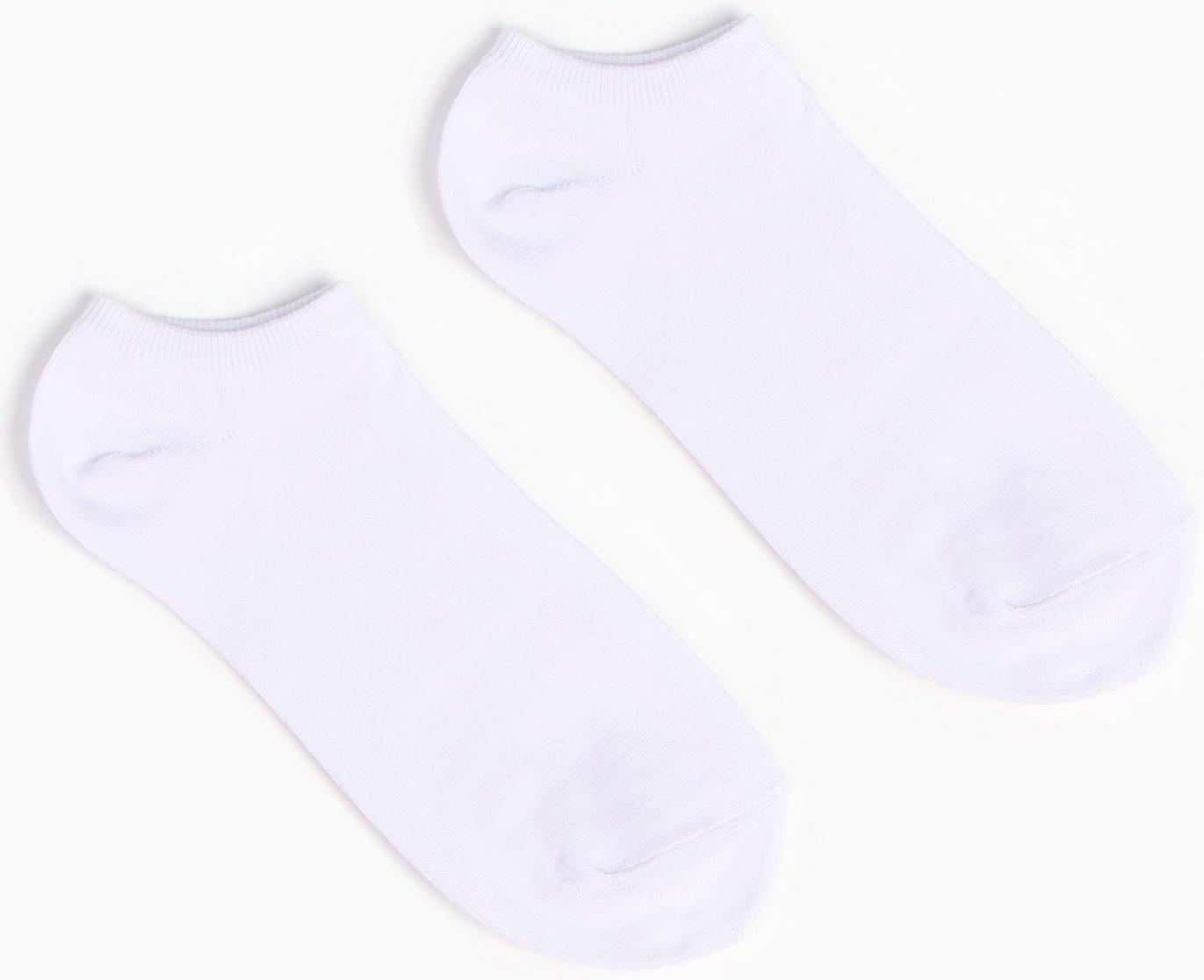 Набор мужских носков (3 пары) укороченные, цвет белый, размер 40-44