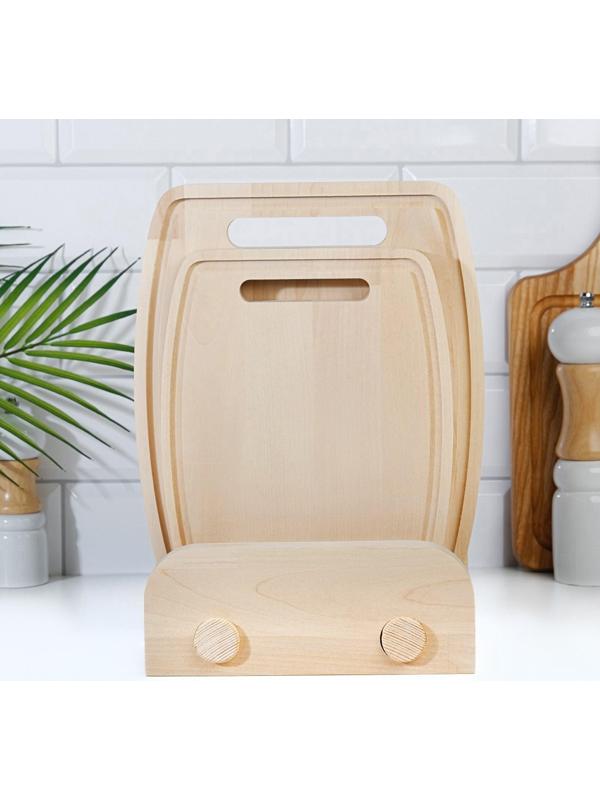 Набор досок разделочных из березы на подставке, 2 шт, 18х22 см и 22х26 см