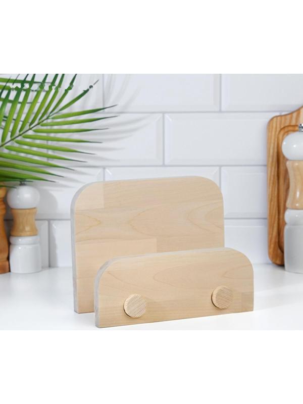 Набор досок разделочных из березы на подставке, 2 шт, 18х22 см и 22х26 см