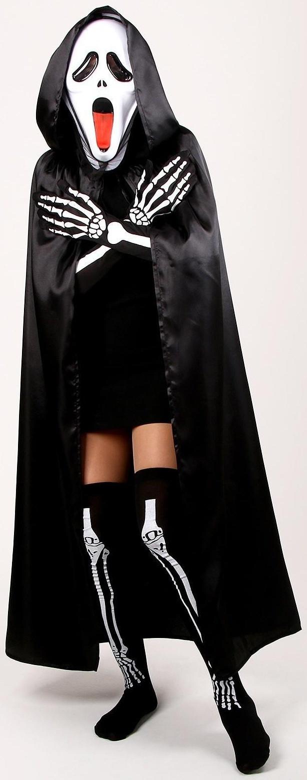 Карнавальный костюм «Хэллоуин чёрный», плащ 120 см, маска, гольфы, перчатки