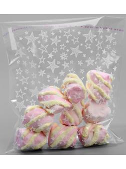 Пакет БОПП с клеевым клапаном «Звёзды», 12.5 × 14/3 см