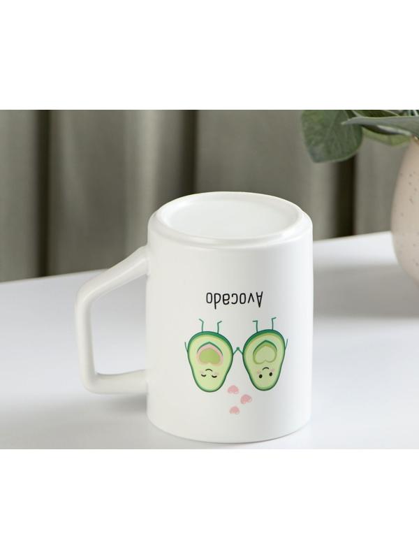 Кружка керамическая с крышкой и ложкой Avocado, 360 мл