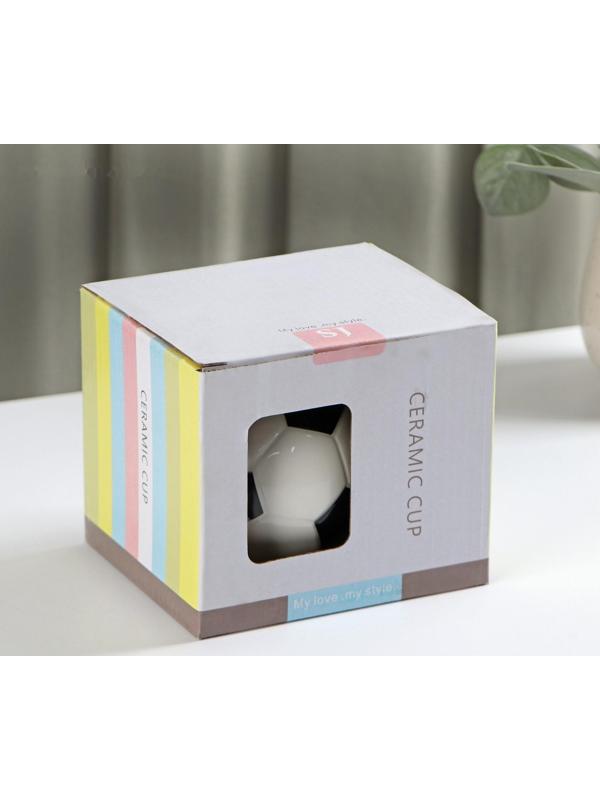 Кружка керамическая с крышкой «Футбольный мяч», 380 мл