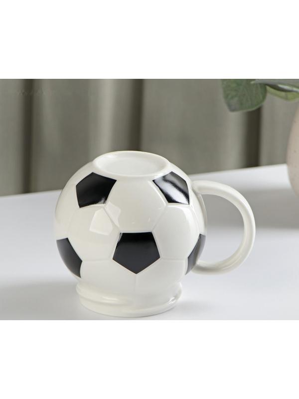 Кружка керамическая с крышкой «Футбольный мяч», 380 мл