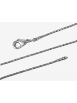 Цепочка с карабином 44см, цвет тёмное серебро