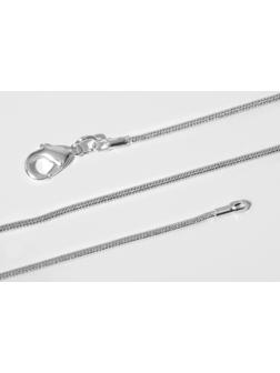 Цепочка с карабином 55см, цвет светлое серебро