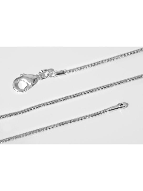 Цепочка с карабином 44см, цвет светлое серебро