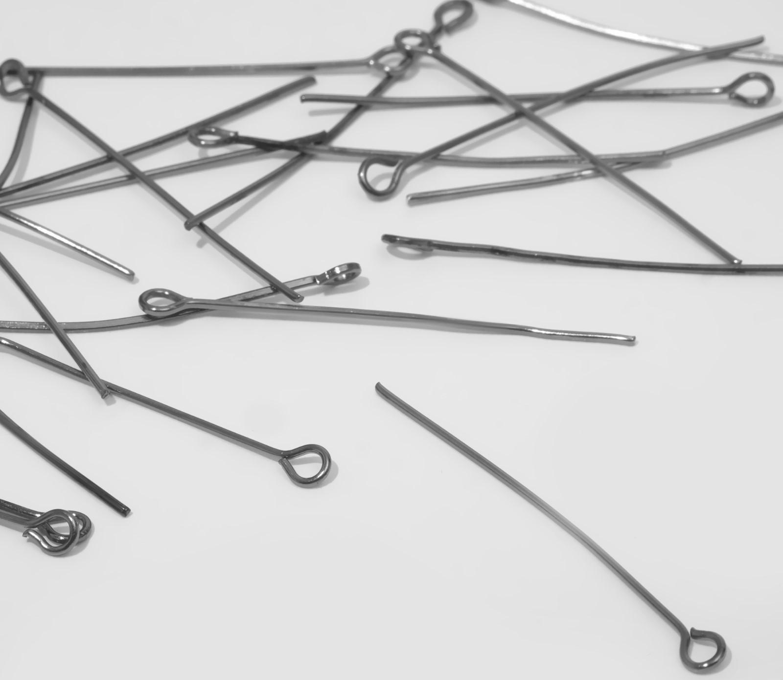 Штифт с петлёй DC-102, 3,8см, набор 50шт, цвет чернёное серебро