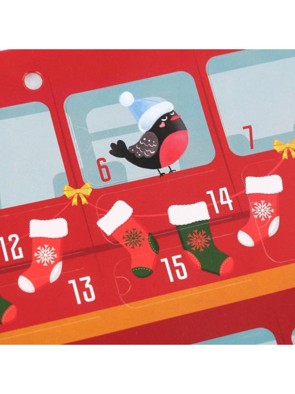 Адвент-календарь новогодний «Автобус», 29,7 х 42 см