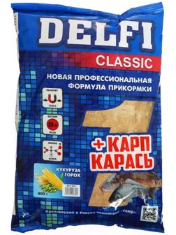 Прикормка DELFI Classic, карп-карась, кукуруза, горох, 800 г