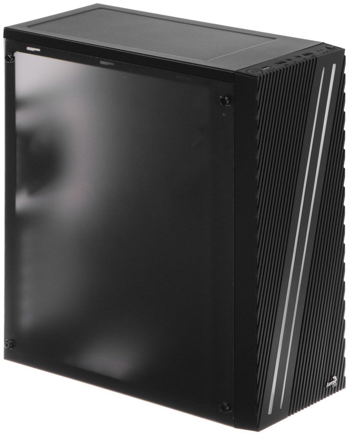 Корпус AEROCOOL Streak Supports GPU, без БП, ATX, 2хUSB 2.0, 1хUSB 3.0, чёрный