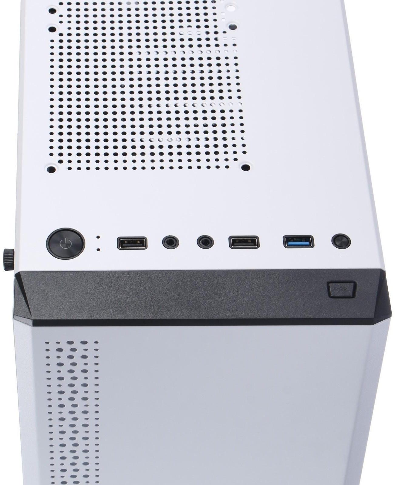 Корпус ExeGate Miditower Mistery Z4, без БП, ATX, 2хUSB 2.0+1хUSB 3.0, с подсветкой, белый