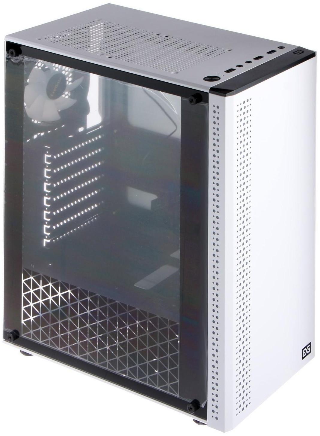 Корпус ExeGate Miditower Mistery Z4, без БП, ATX, 2хUSB 2.0+1хUSB 3.0, с подсветкой, белый