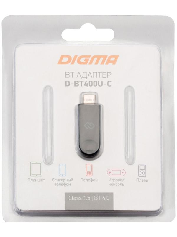 Bluetooth-адаптер Digma D-BT400U-C, вер. 4.0, USB, чёрный