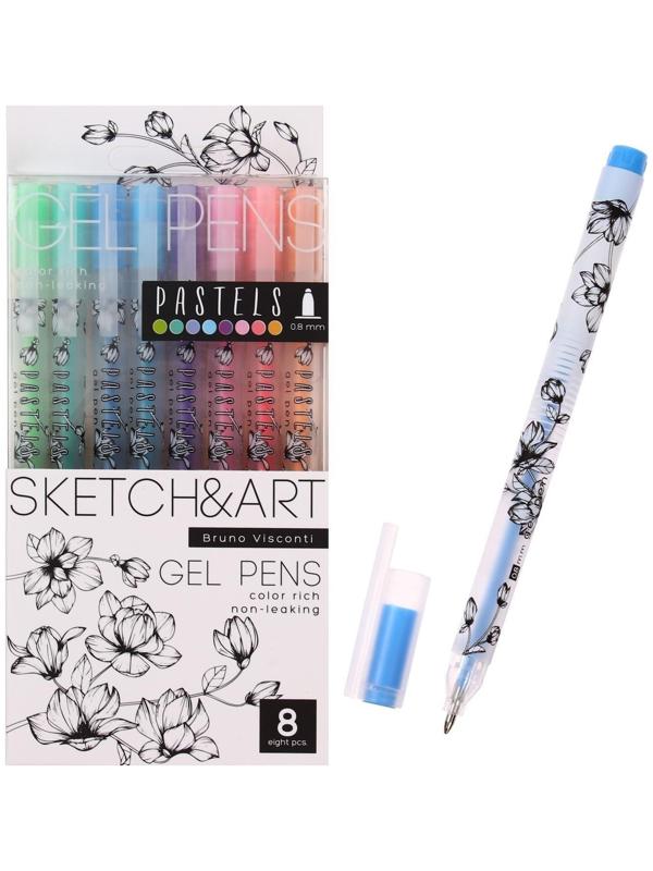 Набор гелевых ручек 8 цветов SKETCH&ART Uni Write.PASTELS, 0,8 мм