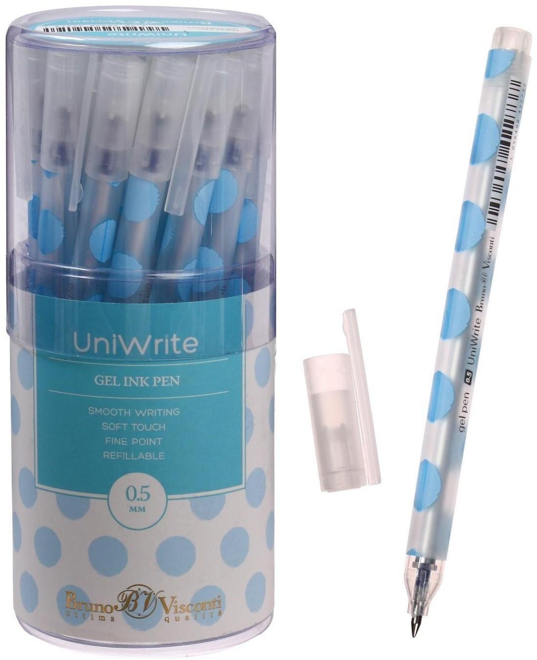 Ручка гелевая Bruno Visconti UniWrite LIGHT BLUE POLKA DOTS, 0,5 мм, синие чернила