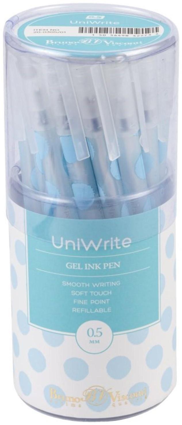 Ручка гелевая Bruno Visconti UniWrite LIGHT BLUE POLKA DOTS, 0,5 мм, синие чернила