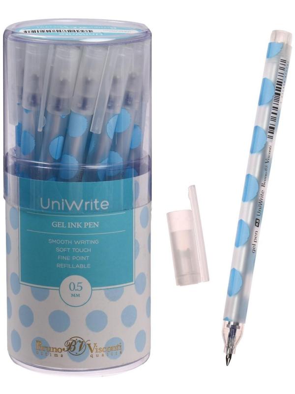 Ручка гелевая Bruno Visconti UniWrite LIGHT BLUE POLKA DOTS, 0,5 мм, синие чернила