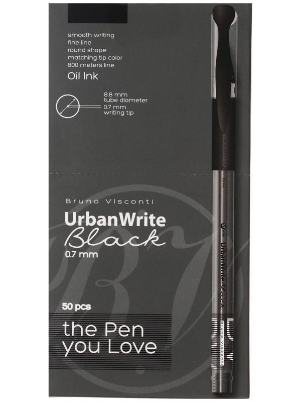 Ручка шариковая Bruno Visconti UrbanWrite Basic, 0,7 мм, чёрные чернила на масляной основе