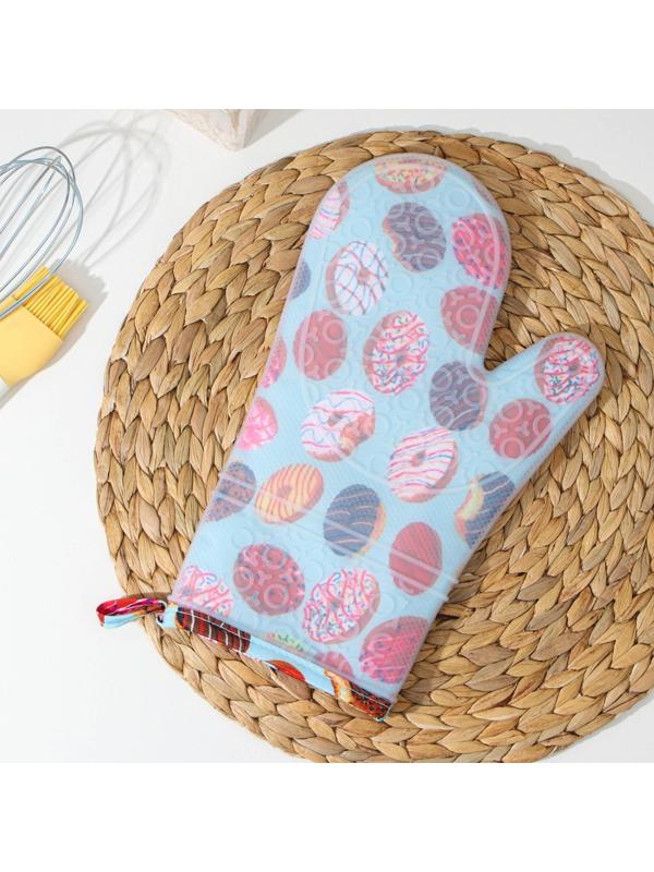 Рукавица силиконовая для горячего Доляна «Пончики», 29,5×18×1 см