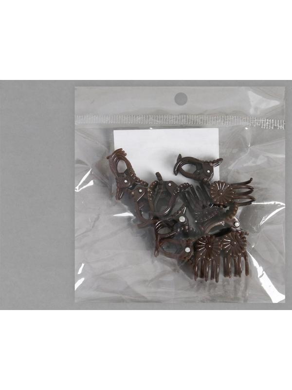 Клипса для растений «Цветы», набор 10 шт., коричневая