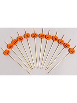 Шпажки «Тыква», в наборе 12 штук, цвет оранжевый