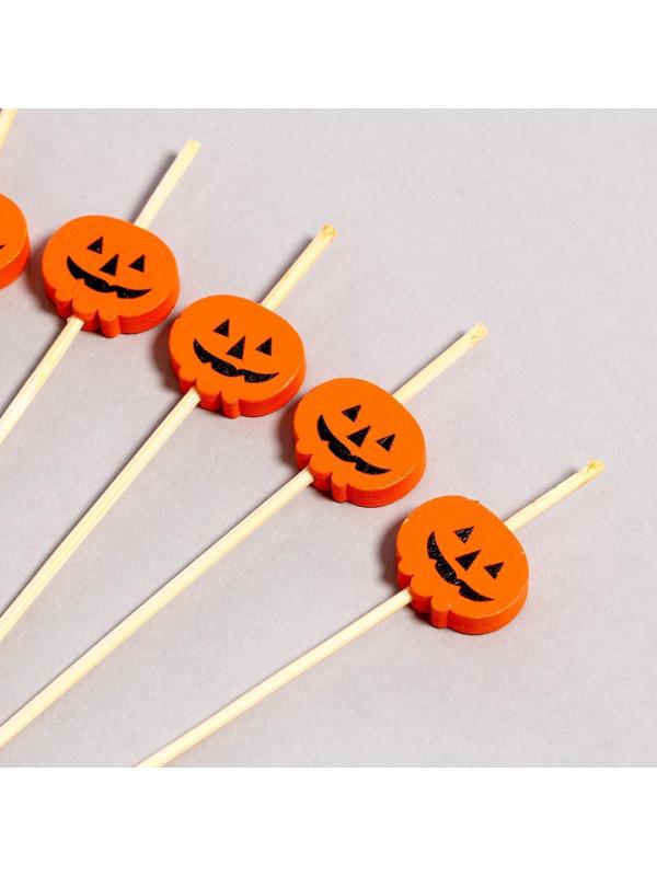 Шпажки «Тыква», в наборе 12 штук, цвет оранжевый