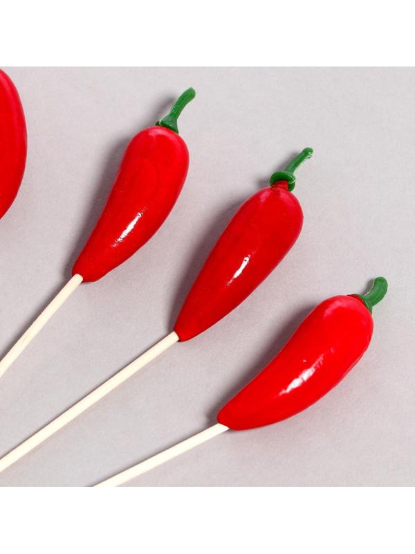 Шпажки «Перец», в наборе 6 штук, цвет красный