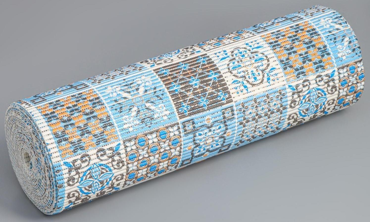 Коврик для ванной комнаты «Преображение», ширина 80 см, рулон 15 м, цвет оранжево-синий