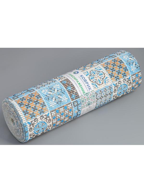 Коврик для ванной комнаты «Преображение», ширина 80 см, рулон 15 м, цвет оранжево-синий