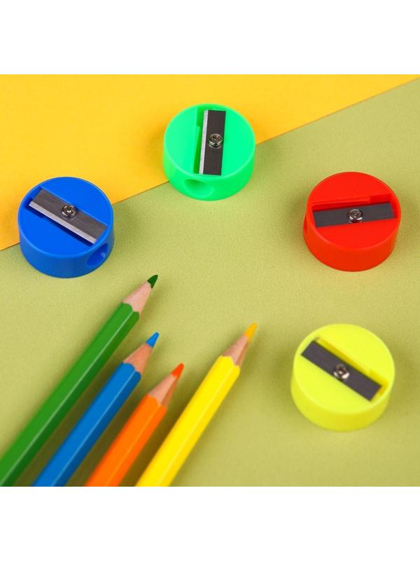 Точилка пластиковая «Круглая», МИКС, Холодное сердце