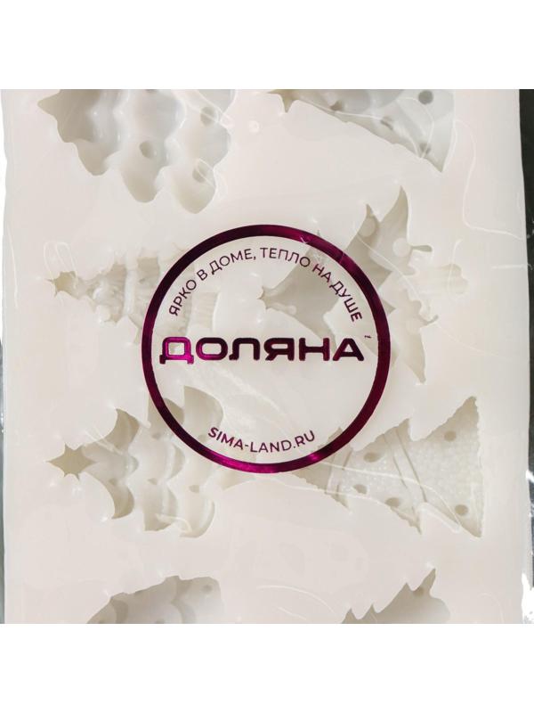 Силиконовый молд Доляна «Ёлки», 10×6,5×1,3 см, цвет серый