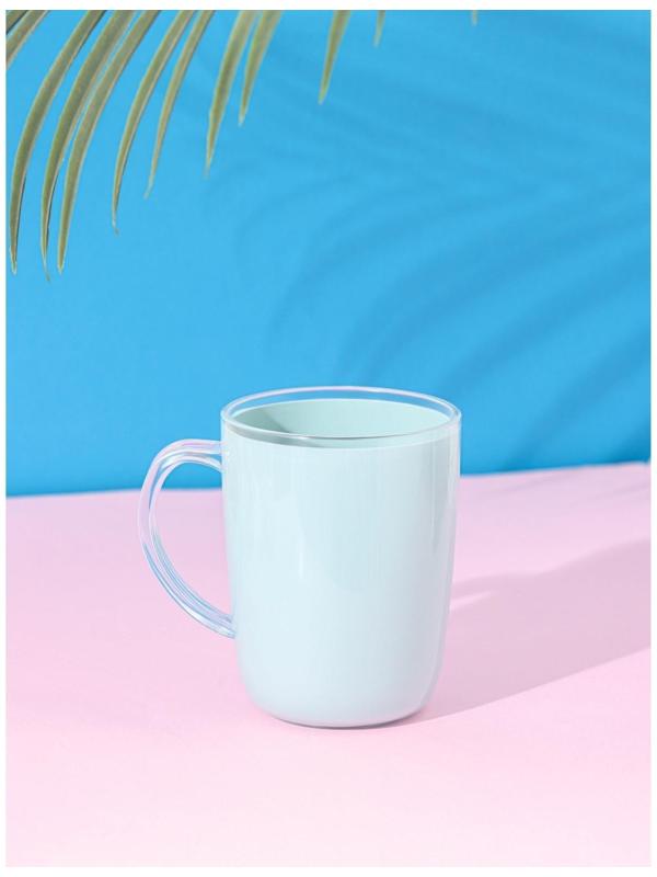 Кружка пластиковая Доляна «Нежность», 350 мл, цвет голубой