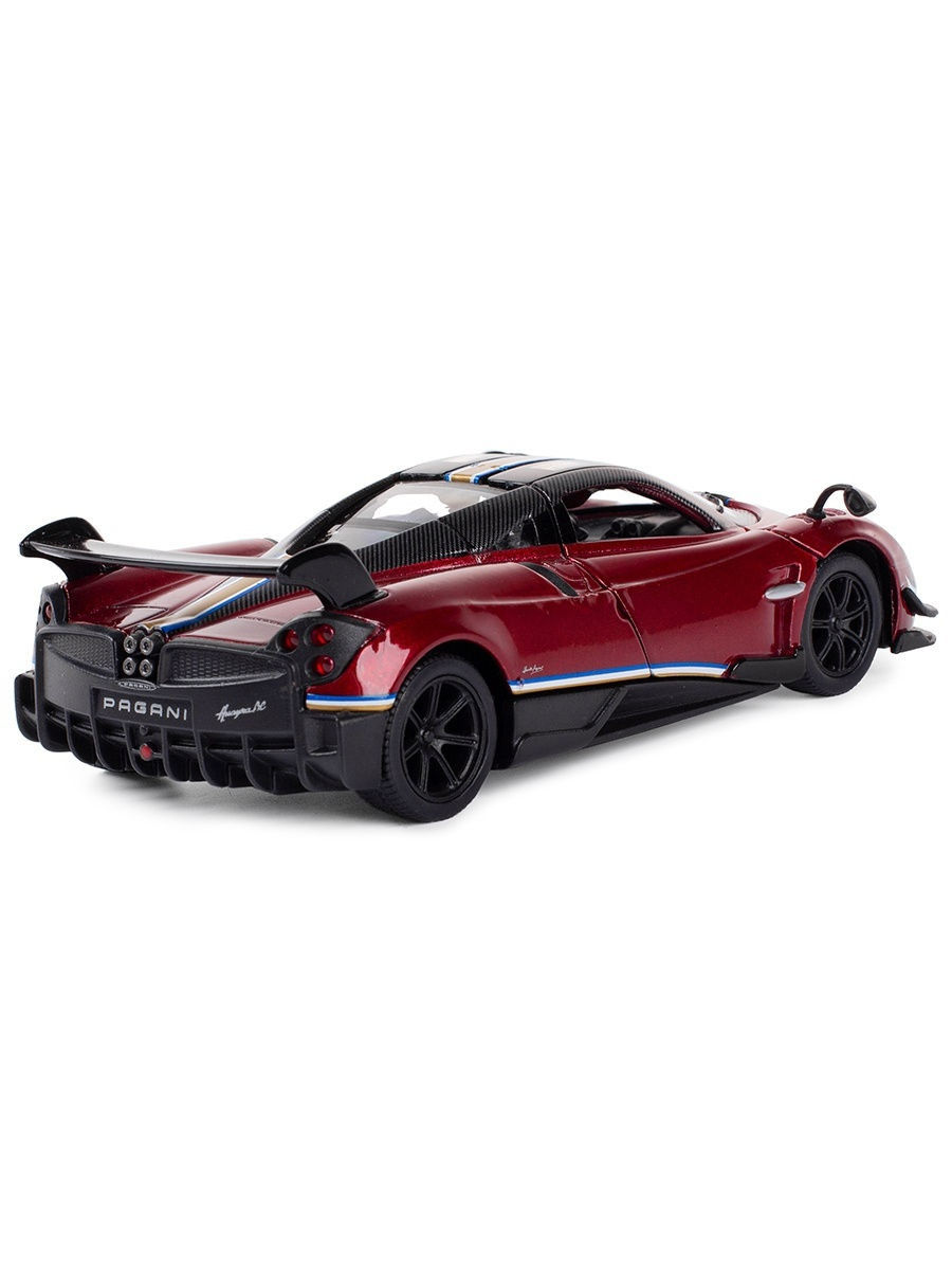 Металлическая машинка Kinsmart 1:38 «2016 Pagani Huayra BC с принтом» KT5400DF, инерционная / Красный