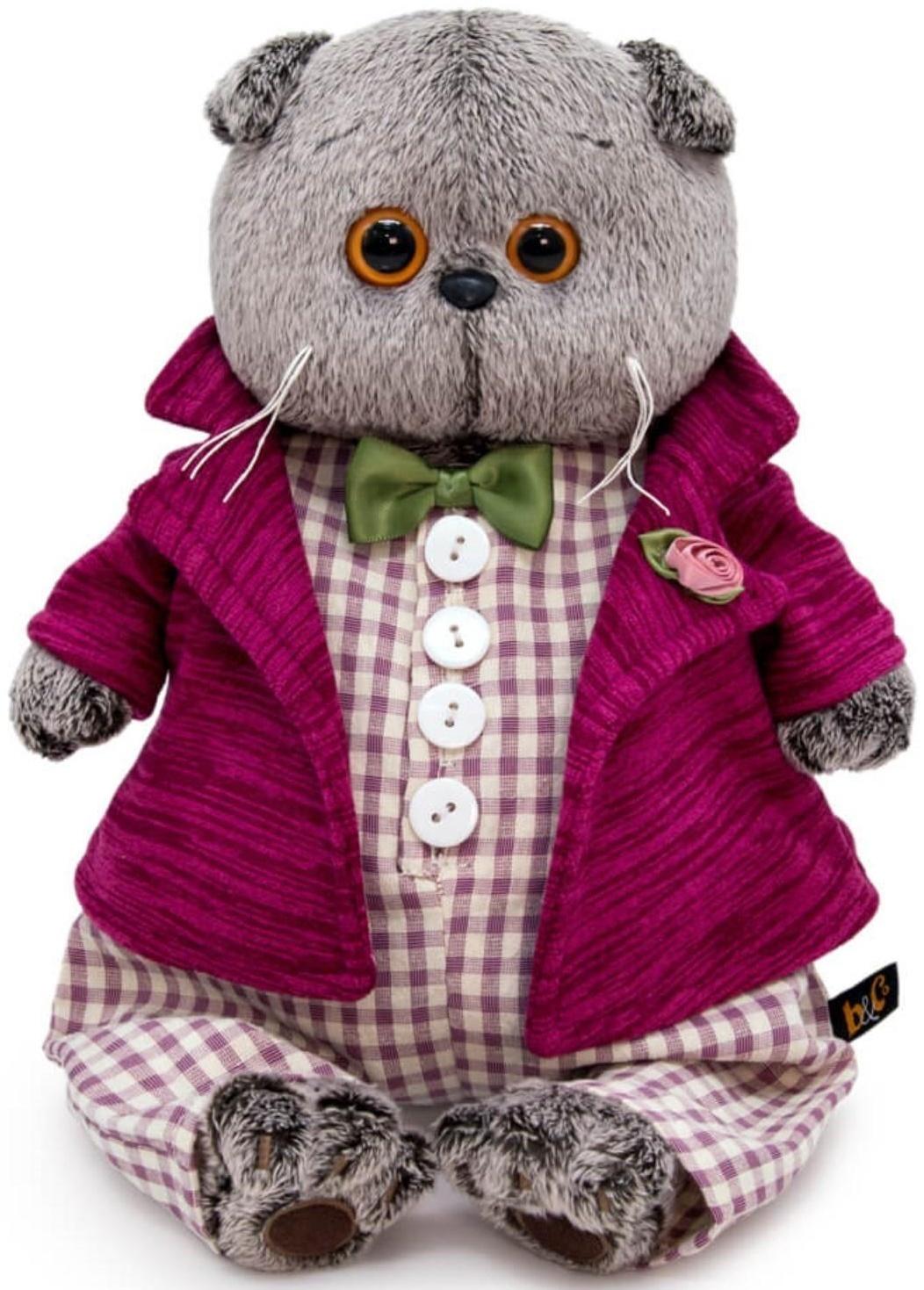 Мягкая игрушка «Басик в комбинезоне и пиджаке», 19 см