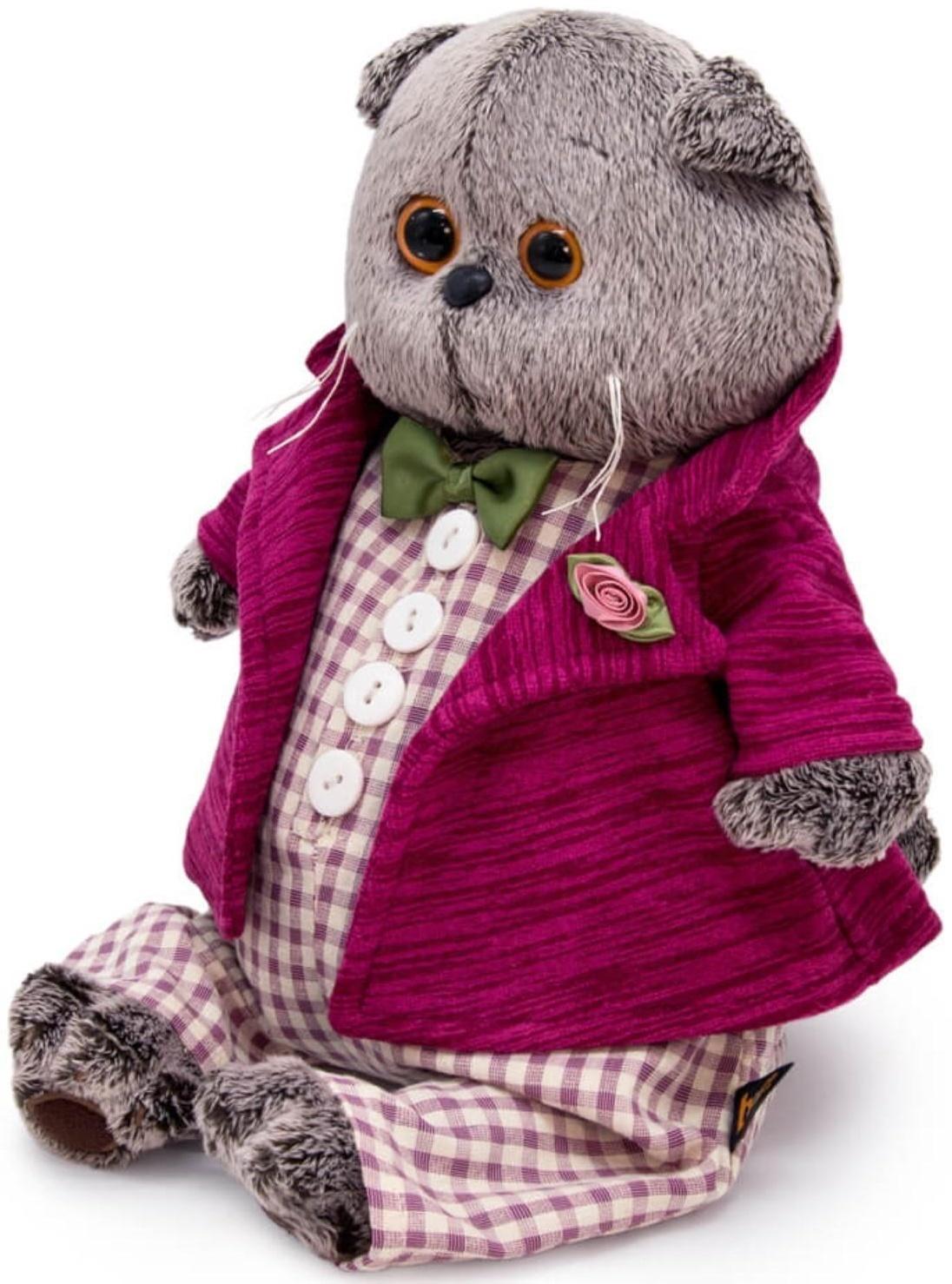 Мягкая игрушка «Басик в комбинезоне и пиджаке», 19 см