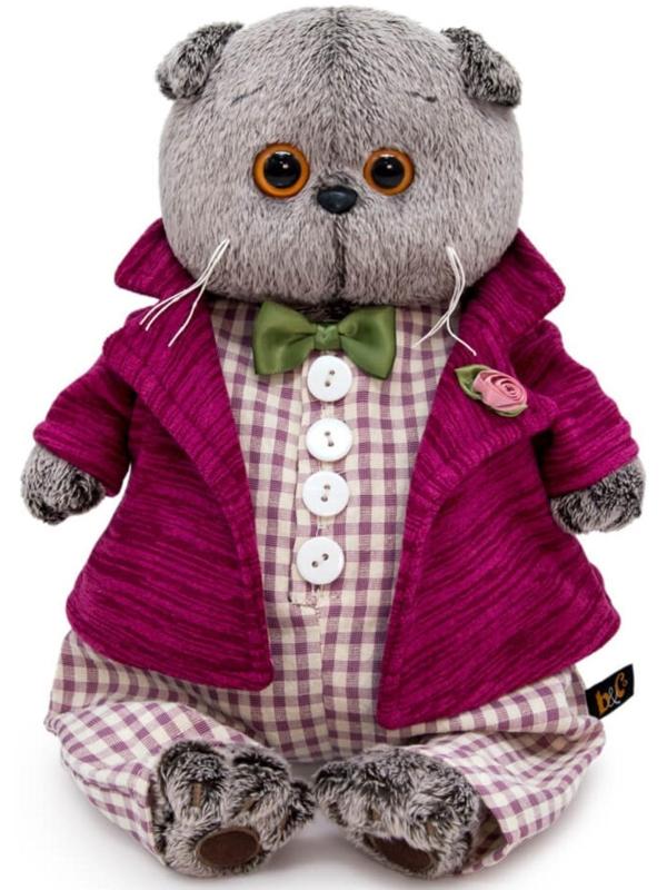 Мягкая игрушка «Басик в комбинезоне и пиджаке», 19 см