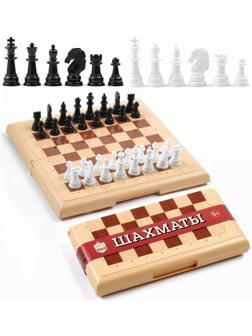 Шахматы, доска пластик 21 х 21 см, король h-3.8 см, d-1.5 см