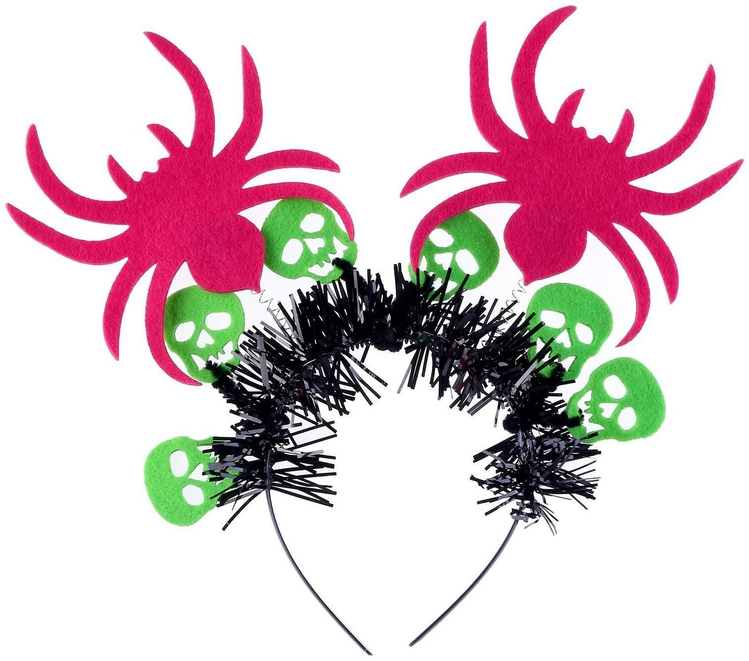 Карнавальный ободок «Пауки», цвета МИКС