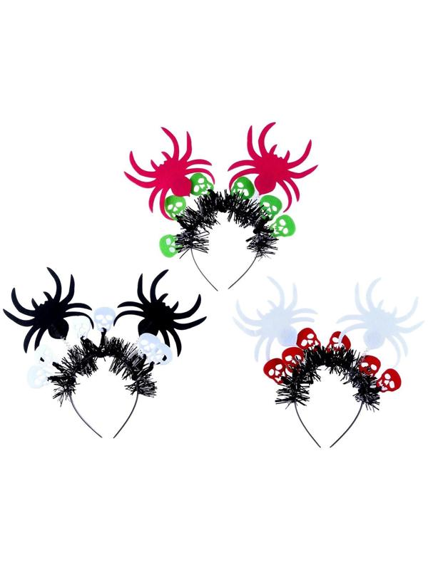 Карнавальный ободок «Пауки», цвета МИКС