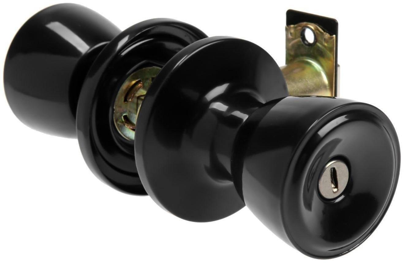 Защелка 1202, с фиксатором, цвет глянцевый черный