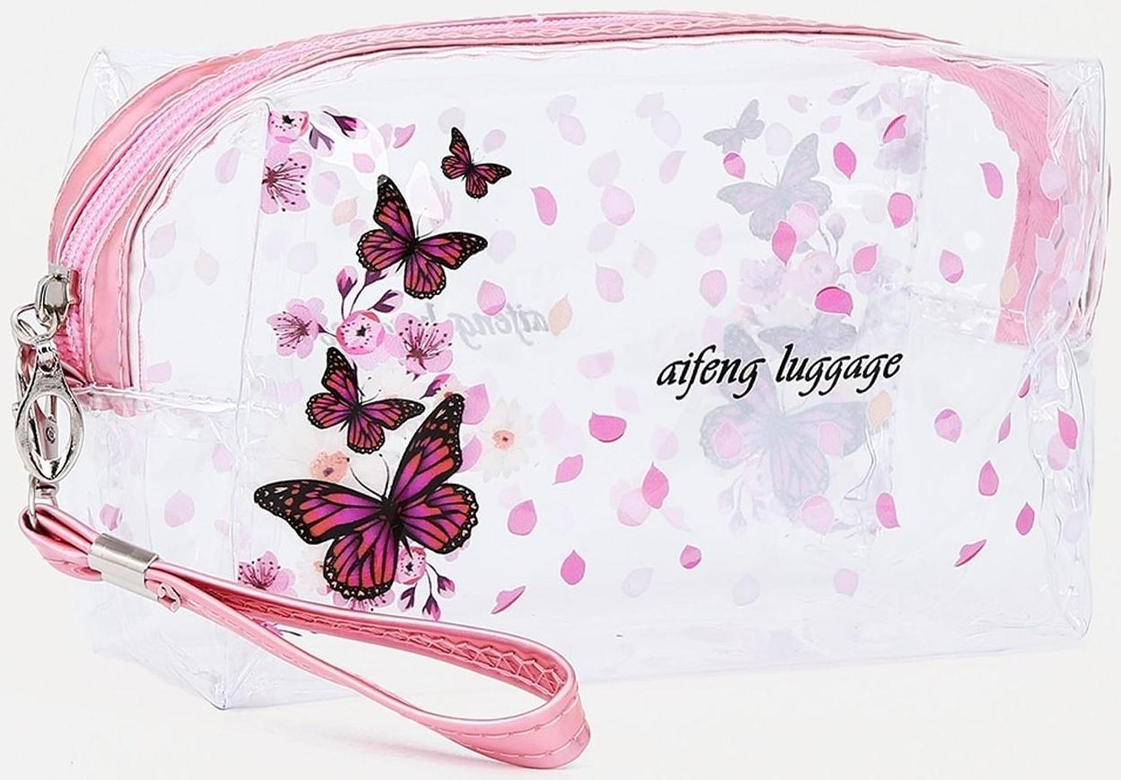 Косметичка на молнии, цвет розовый